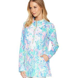 Lilly Pulitzer Skipper Tunic Popover Coral Sweater